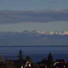 die Alpen am Bodensee vom Schloß Hersberg aus gesehen