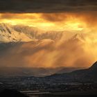 Die Alpen und das Abendlicht