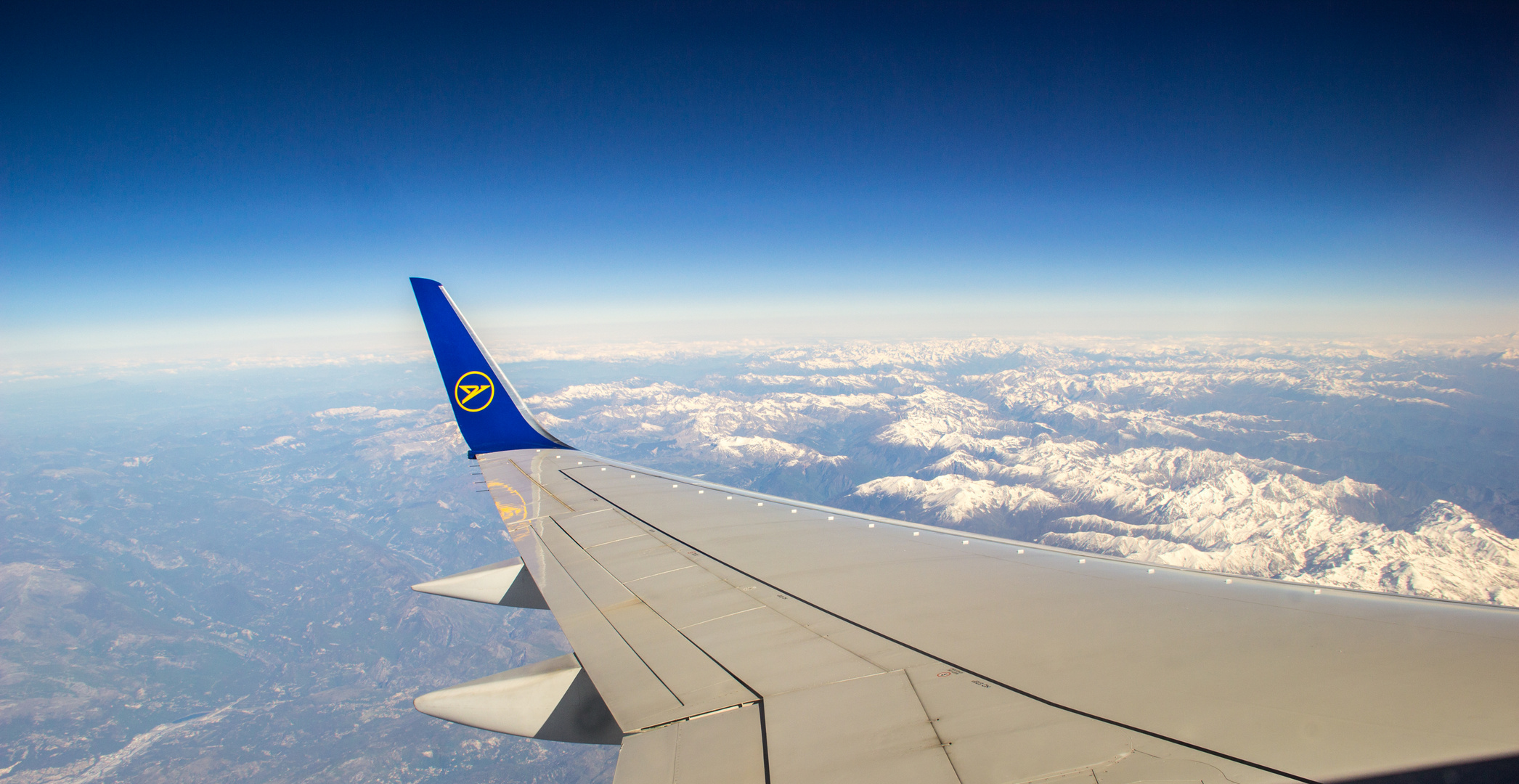 Die Alpen vom Flugzeug aus