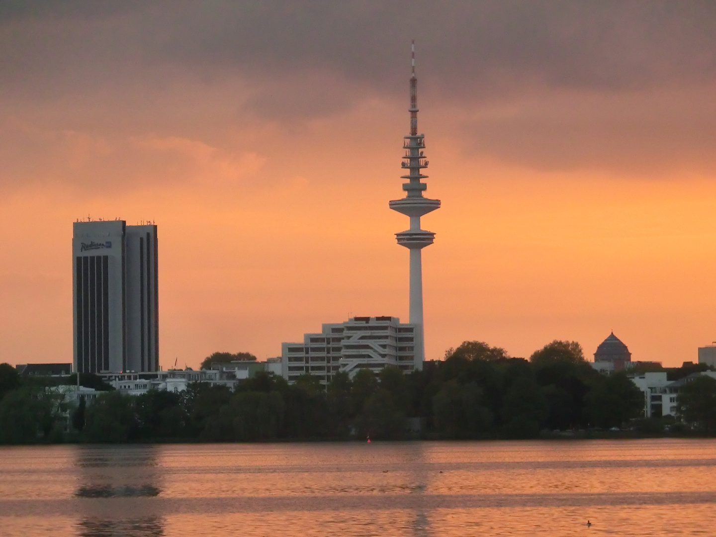 Die Alster Sonnenuntergang