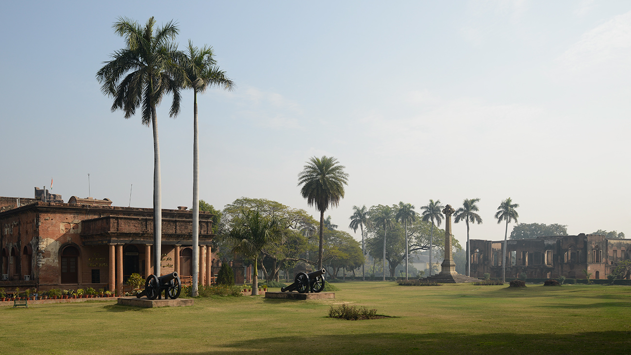 Die alte Britische Residenz in Lucknow im Morgenlicht