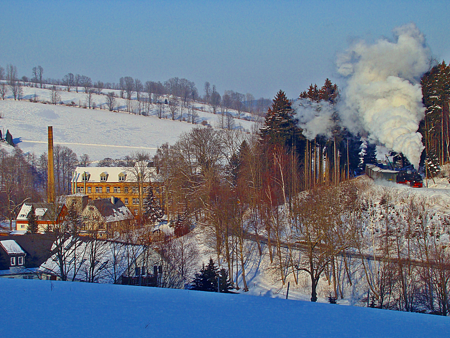 Die alte Fabrik im Winter