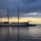 Die alte Lady "Gorch Fock1" im Stralsunder Hafen...