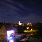 Die alte Mühle von Sarreinsming an der Saar bei Nacht