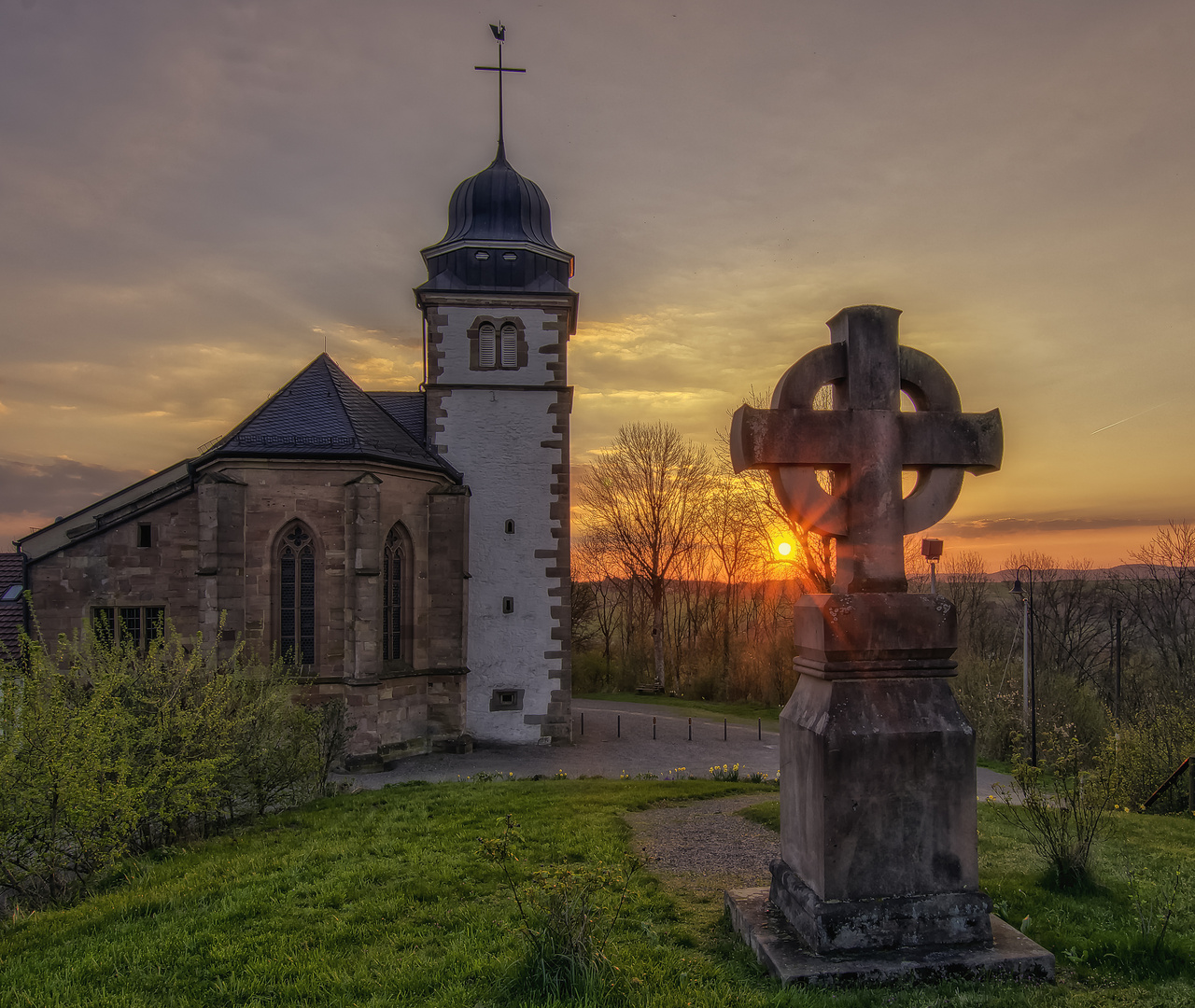 Die alte Probstei bei Sonnenuntergang