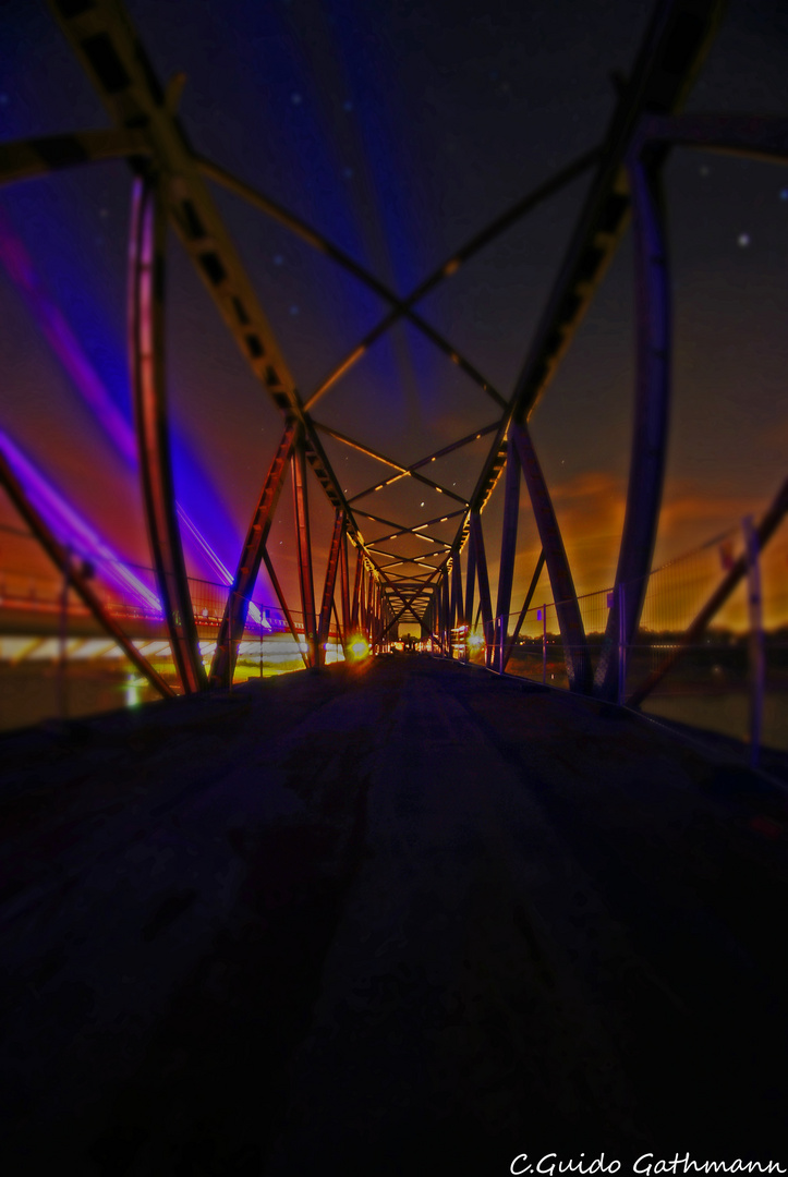 Die alte Rhein Brücke in Wesel