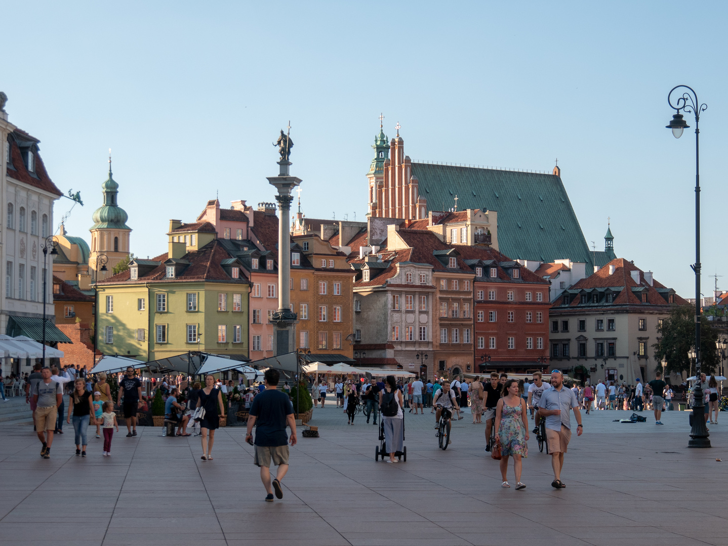 Die Altstadt von Warschau in der Abendsonne