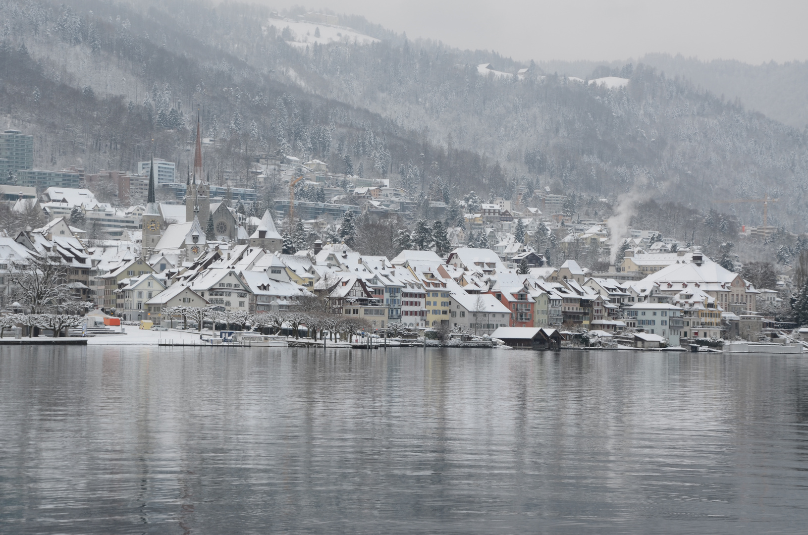 Die Altstadt von Zug im Winter