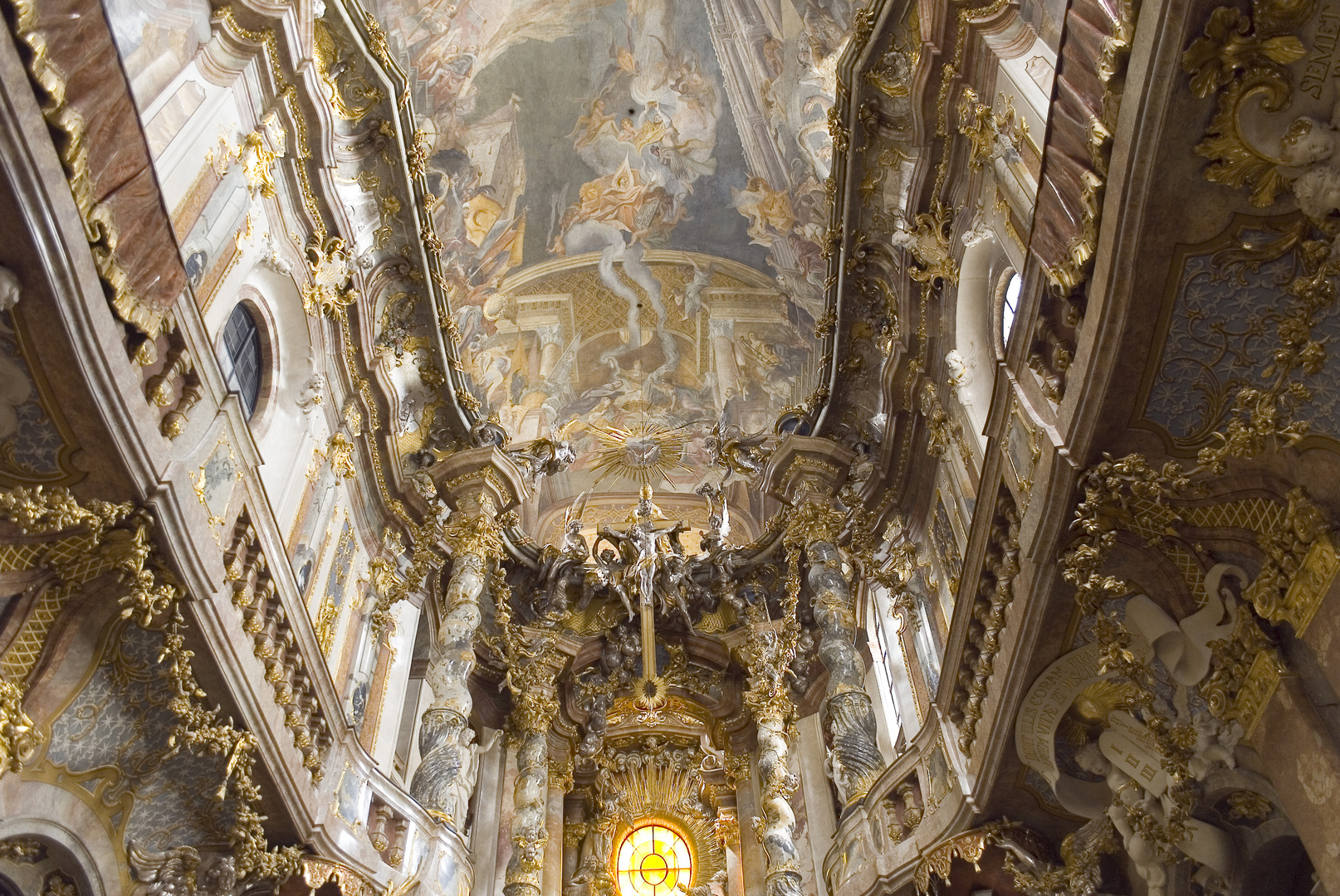 Die Asamkirchen, oberer Altarteil