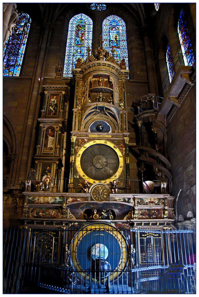 Die astronomische Uhr im Straßburger Münster.