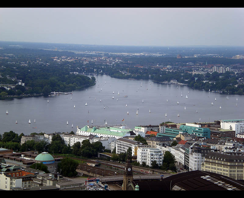 Die Außenalster aus der Luft