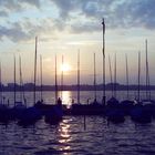 Die Außenalster bei Sonnenuntergang