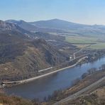 Die Aussicht des Malers "Dorell" beim Dubicer Kirchlein auf die Berge und den Fluß