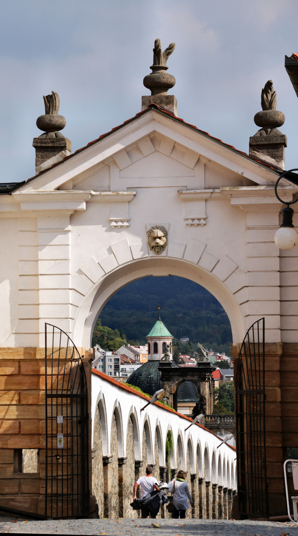 Die Aussicht vom Schloss Decin.