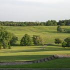 Die Aussicht von der Gedenkstätte aus auf das Gelände des ehemaligen Ortes Lidice