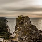 Die Aussicht von einem Wachturm der Hammershus-Burg