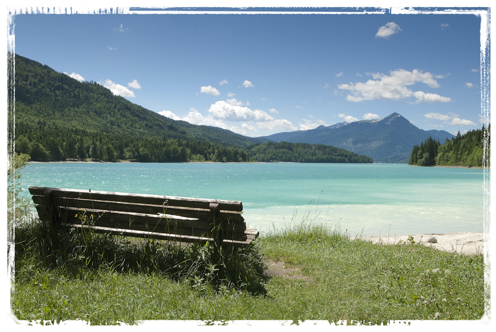 Die Bank am Walchensee