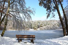 Die Bank am Weiher