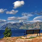 Die Bank für den Feierabend am Lake Hawea