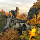 die Bastei bei Abendsonne