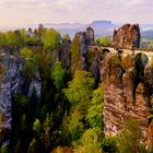 Die Bastei in der Sächsischen Schweiz am Morgen