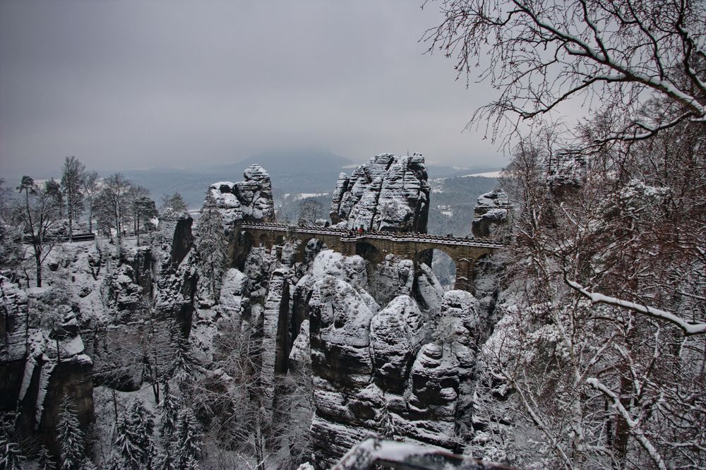 die Bastei in Weiß