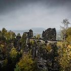 die Basteibrücke am frühen Morgen