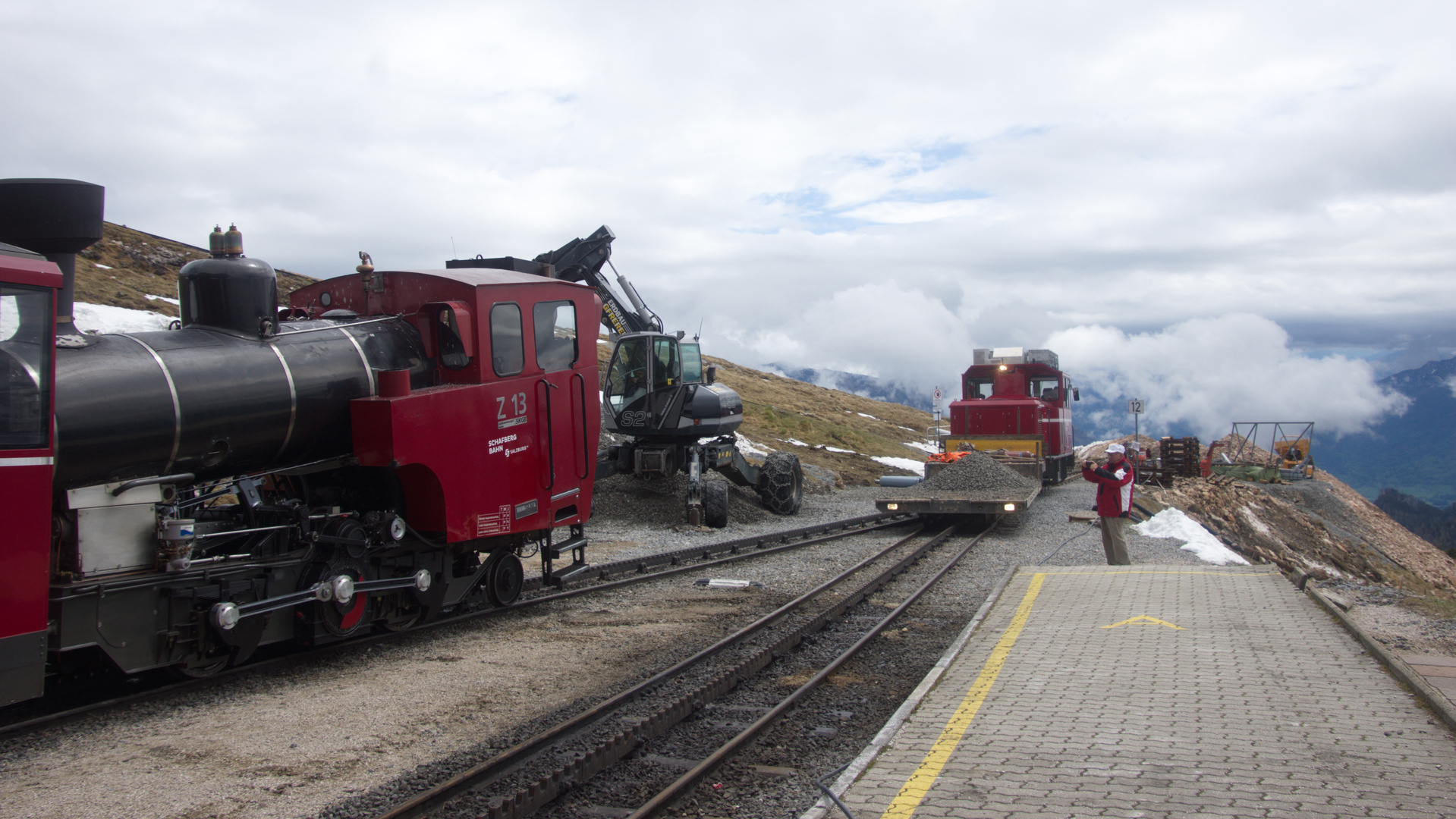 Die Bauarbeiten auf dem Schafberg machen auch......