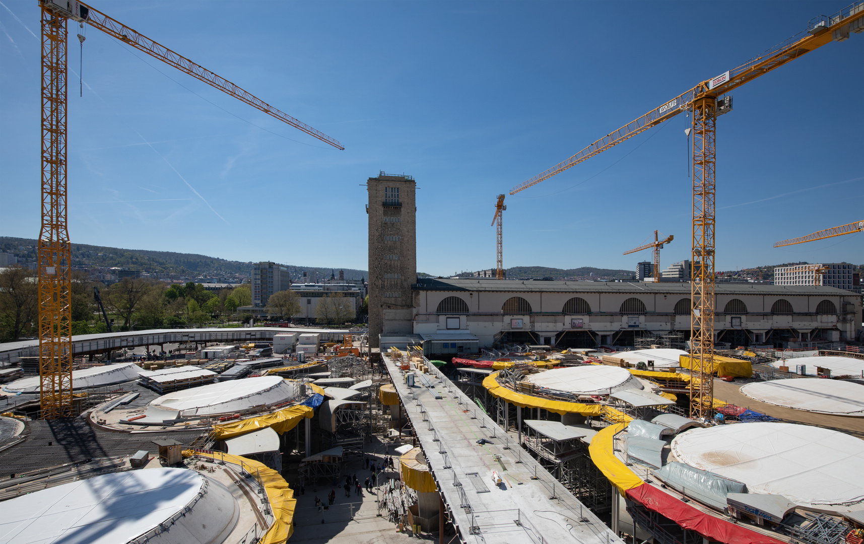 Die Baustelle von Stuttgart-21 am Ostermontag 2022