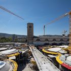 Die Baustelle von Stuttgart-21 am Ostermontag 2022