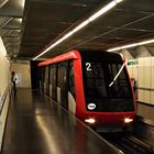 Die Bergbahn "Funicular de Montjuïc"...