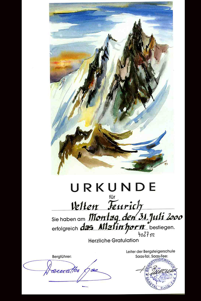 Die Besteigungen gingen normal von statten während des großen Eisabsturzes am 31.07. 2000