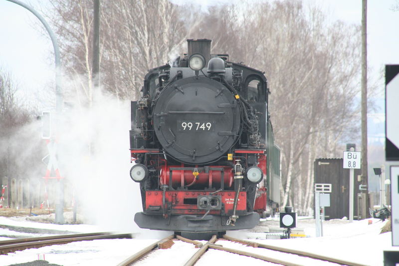 Die Bimmelbahn im Zittauer Gebirge ( Bahnhofseinfahrt In Bertsdorf )