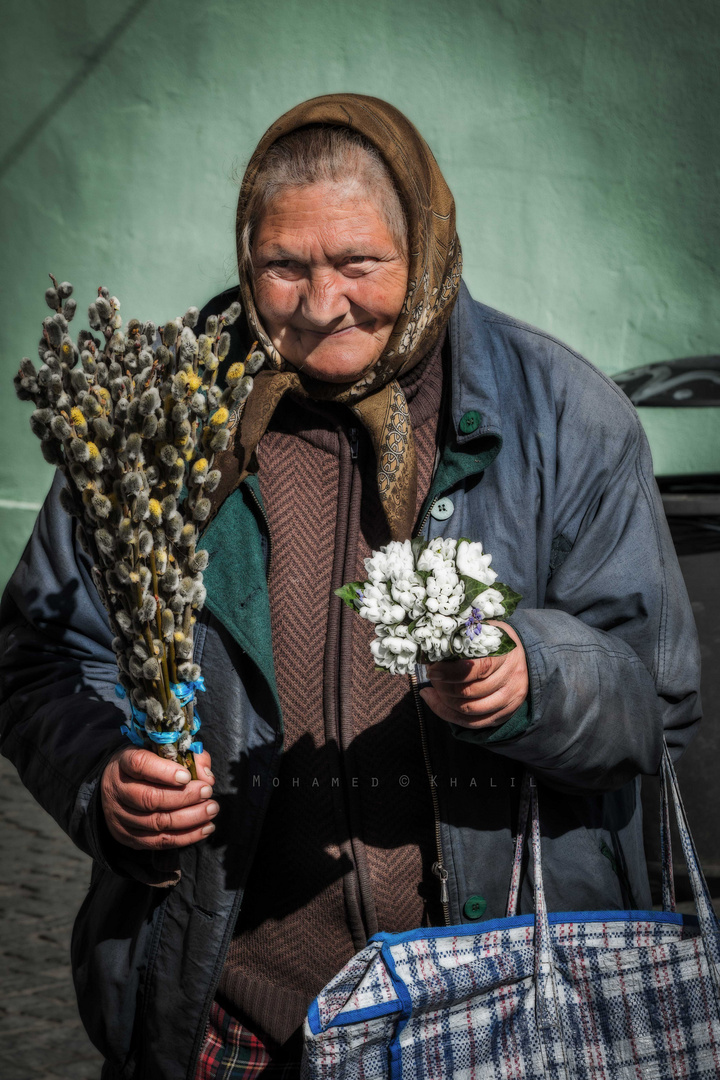 Die Blumen Verkäuferin