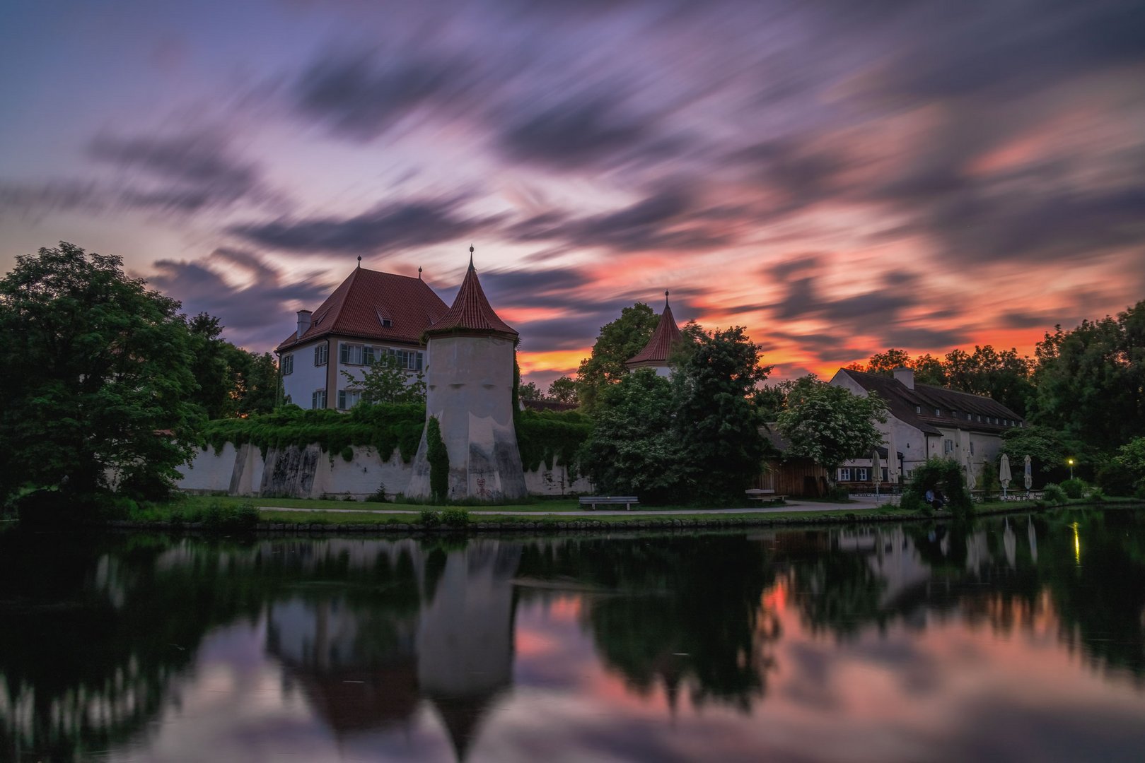 Die Blutenburg zum Sonnenuntergang