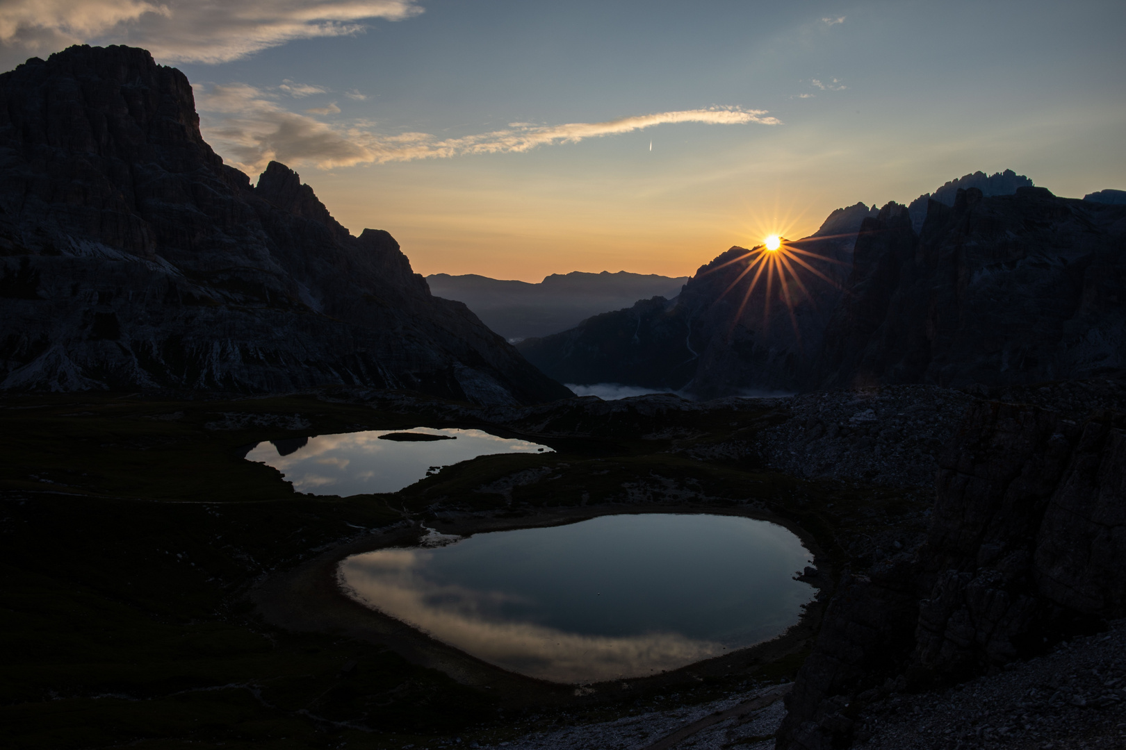 Die Bödenseen bei aufgehender Sonne