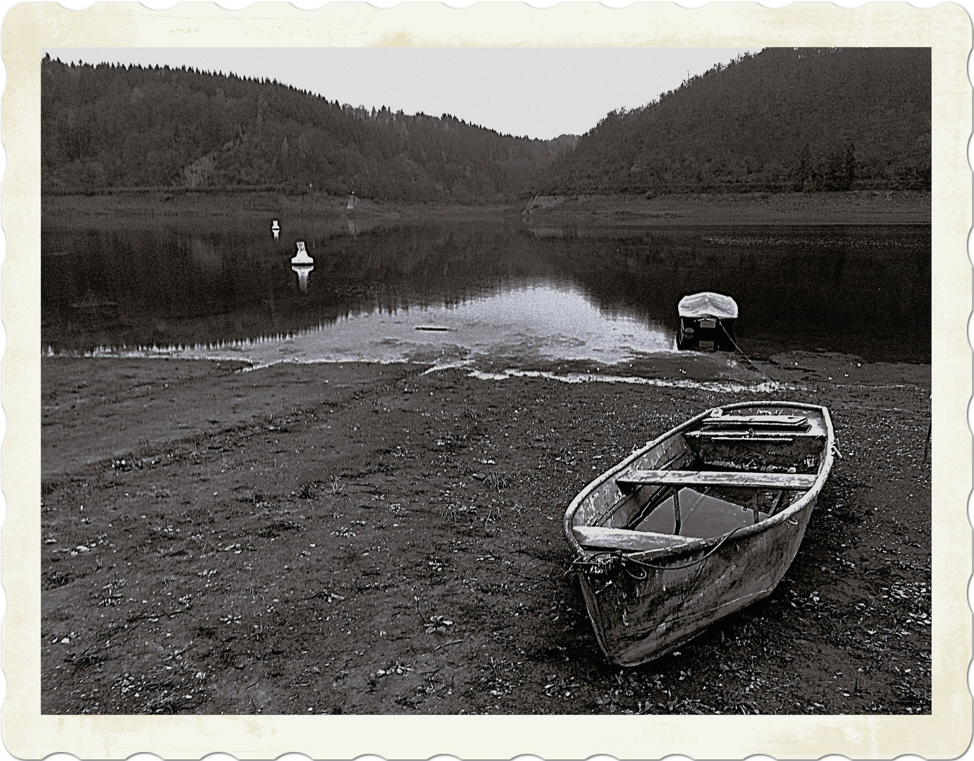 Die Boote auf den Trockenen