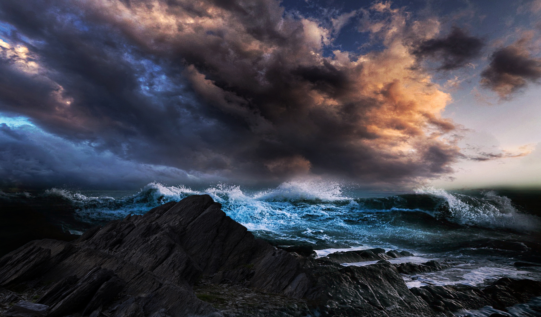 Die Brandung vor dem Gewitter