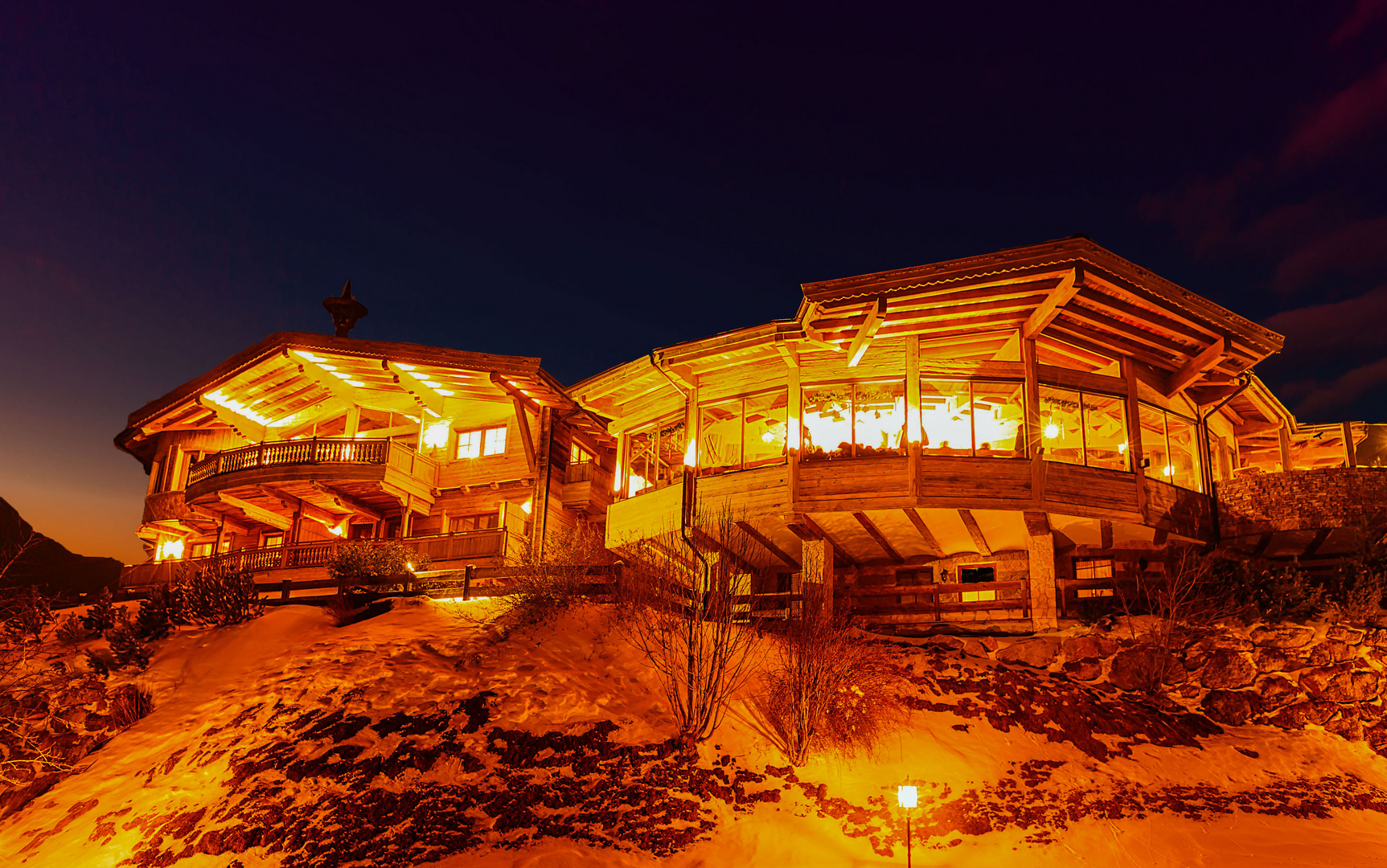 Die Brenneralm am Abend