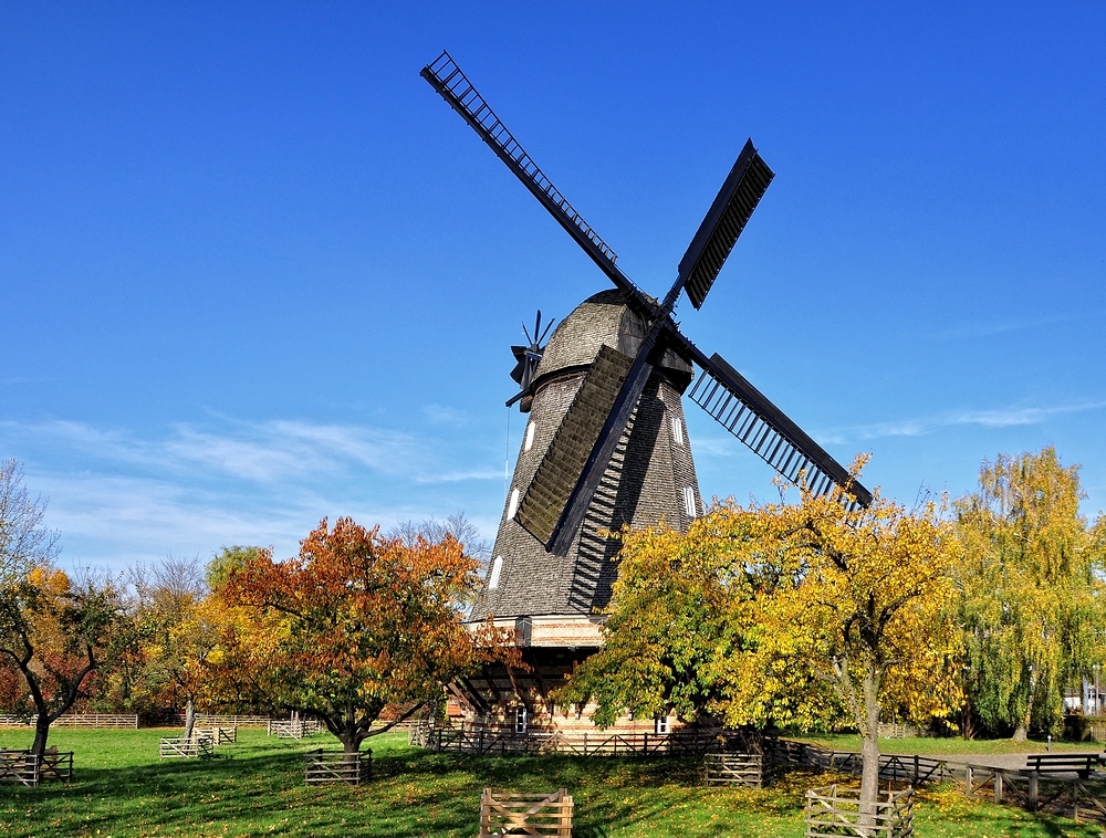 Die Britzer Mühle im Herbst.....