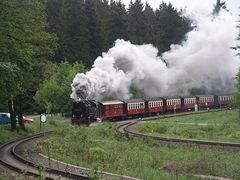 Die Brockenbahn auf dem Weg zum Brocken