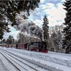 Die Brockenbahn in Drei Anne Hohne auf der Fahrt zum Brocken