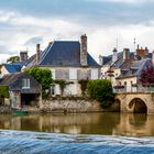 Die Brücke an der Wassermühle in Azay le Rideau (Loire Tal) - Panoramabild