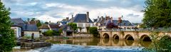 Die Brücke an der Wassermühle in Azay le Rideau (Loire Tal) - Panoramabild