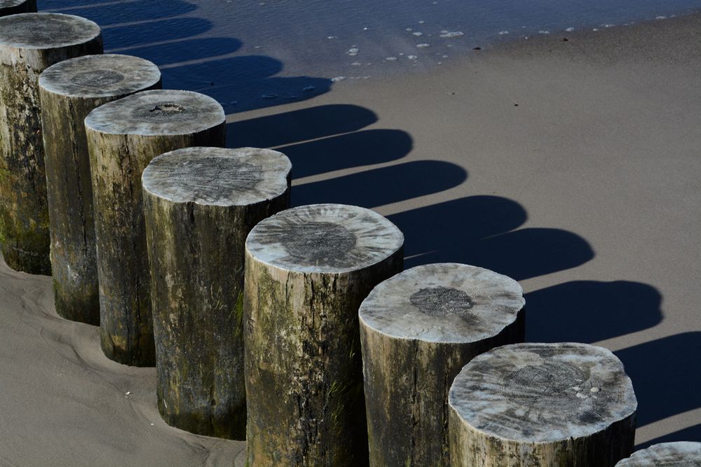 Die Buhnen am Strand sind ganz neu, anders als in Holland