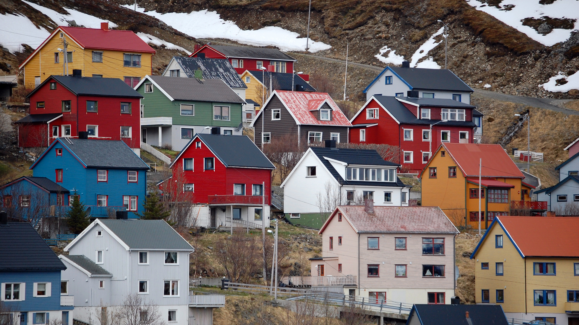 Die bunten Häuser von Honningsvag