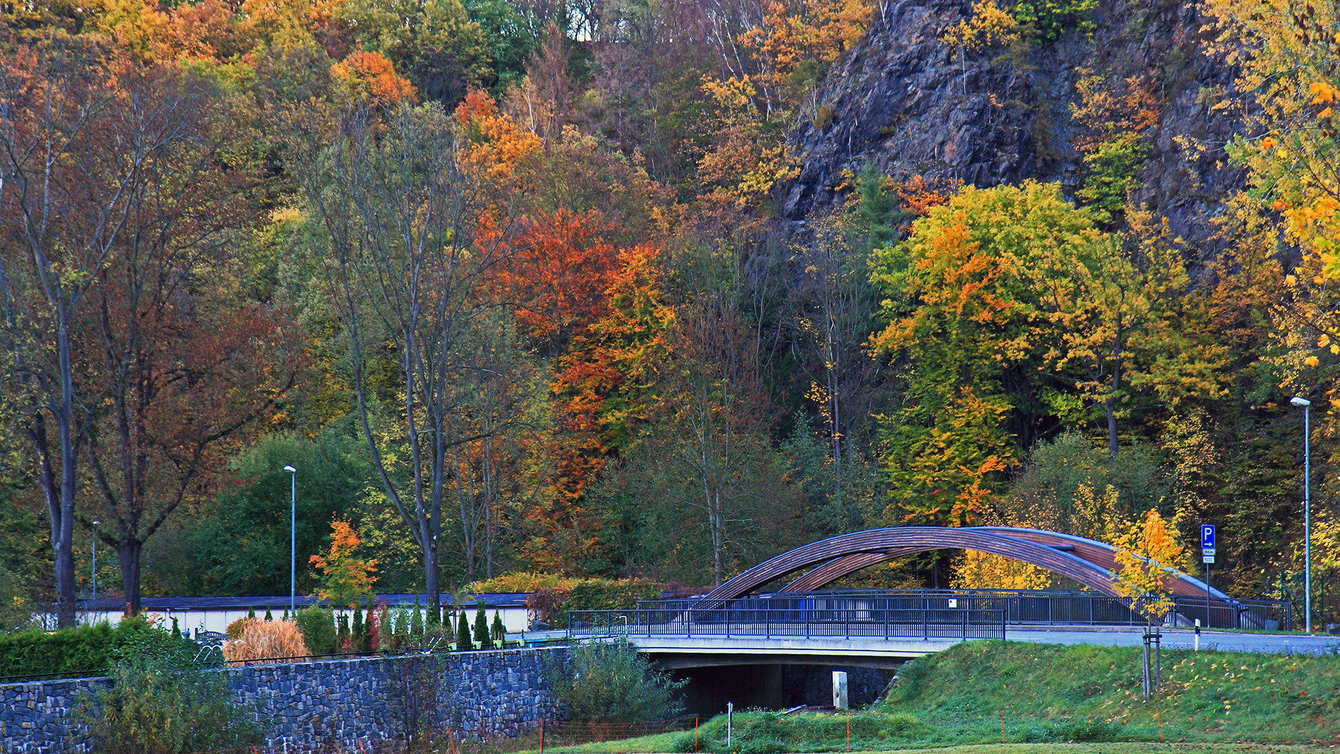 Die bunten Herbstfarben im Müglitztal und die Felsen wollte ich festhalten...