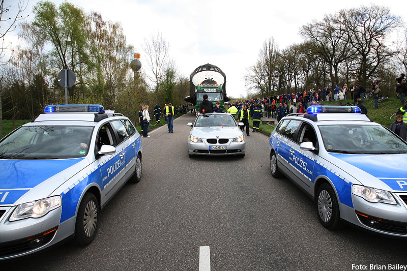 Die Buran in Speyer unter Polizeischutz