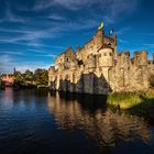 Die Burg Gravensteen (Gravenstein) im abendlichen Licht.