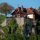 Die Burg über der kleinen oberfränkischen Stadt Betzenstein im Morgenlicht